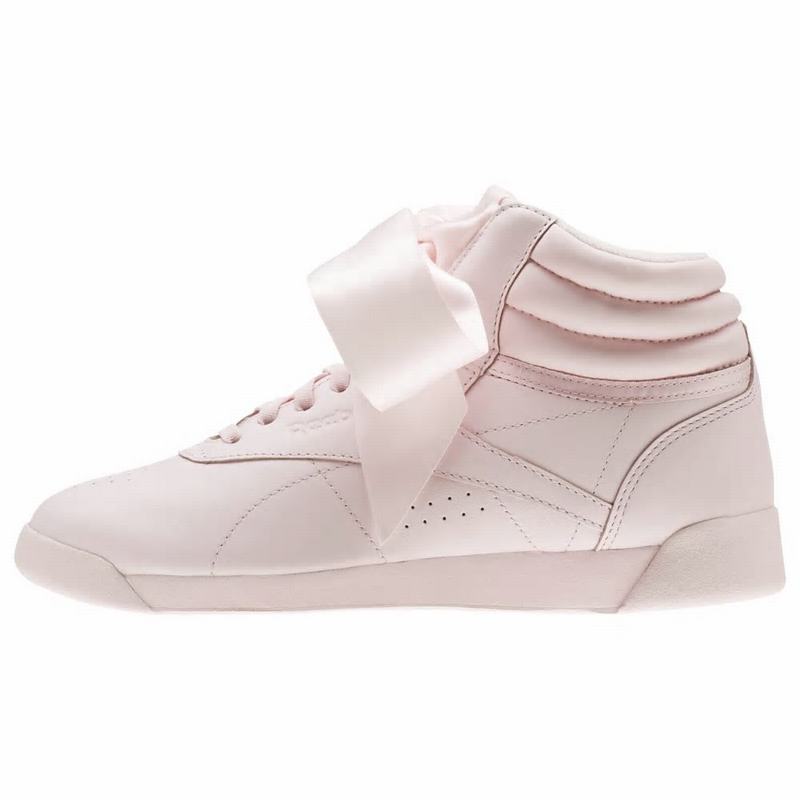 Tenisi Reebok Freestyle Hi Satin Bow Dama Roz Romania RI3898LM